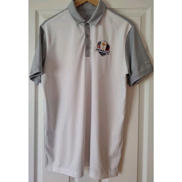 Men's Nike Dri-Fit Golf Shirt 2020 Ryder Cup Gray & White Polo - Medium - Picture 2 of 7